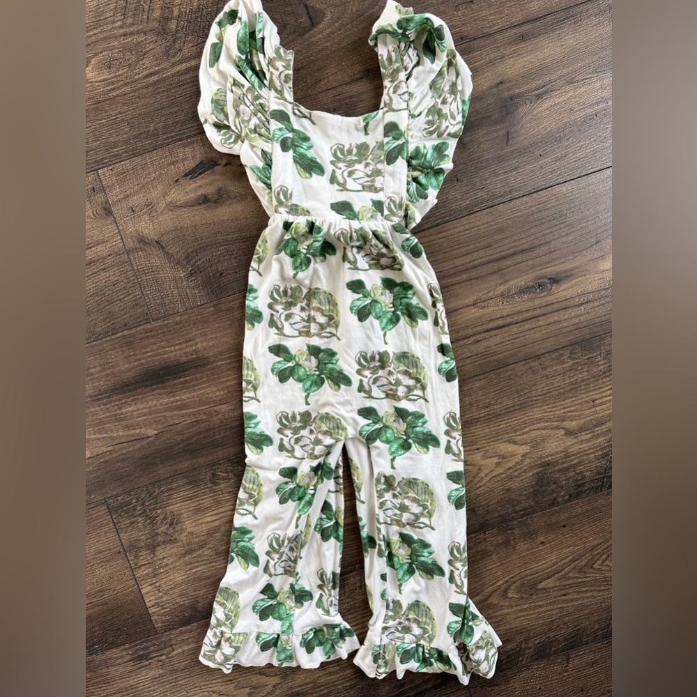 3T KQ Woods Green Floral Print Jumpsuit